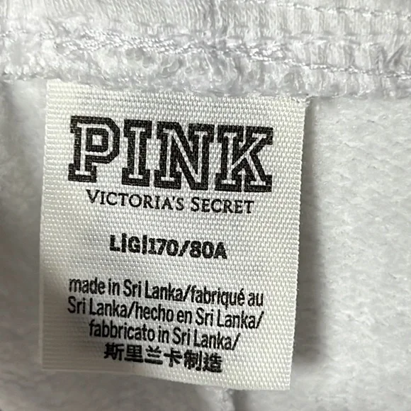 Pink Victoria’s Secret white spellout sweatpants size large - Picture 6 of 10